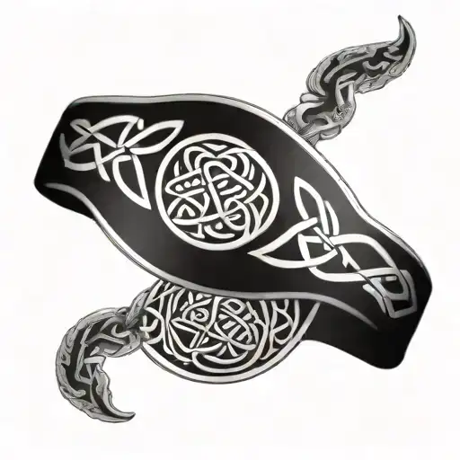 A Celtic bracelet design incorporating symbols of tranquility and harmony tattoo design idea