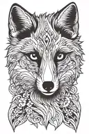 arctic fox head tattoo design idea