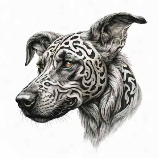 Asclepius at the gates of heaven and hell hound tattoo design idea