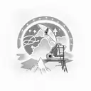 Latin phrase 'Ad Astra Per Aspera' (To the stars through difficulties) with a silhouette of an electrician working tattoo design idea