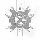 Latin phrase 'Ad Astra Per Aspera' (To the stars through difficulties) with a silhouette of an electrician working tattoo design idea