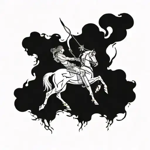 centaur archer coming tattoo design idea