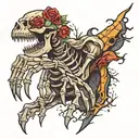 dinasuar skeleton hand tattoo design idea