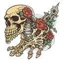 dinasuar skeleton hand tattoo design idea