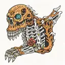 dinasuar skeleton hand tattoo design idea