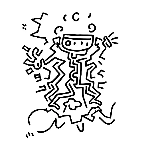 Keith Haring inspired little flower man tattoo design idea