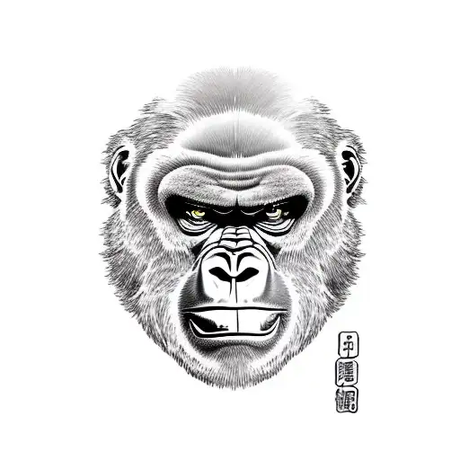 angry gorilla in the jungle tattoo design idea