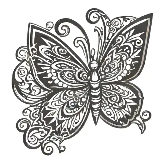 Tribal Butterfly   tattoo design idea