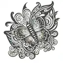 Tribal Butterfly   tattoo design idea