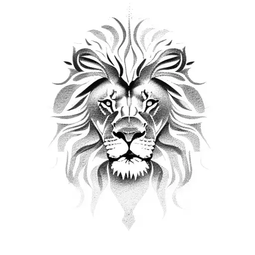 A lion silhouette with the cities of Valencia, Lanzarote, and Lisbon incorporated into its mane tattoo design idea