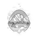 A crossfit dumbbell with a mountain peak in the background tattoo design idea