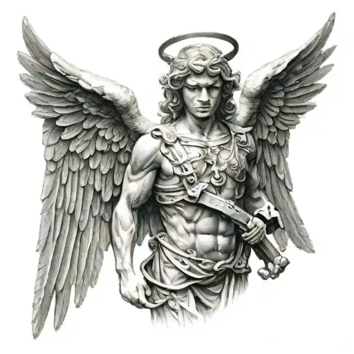angel raphael tattoo design idea