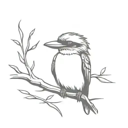 kookaburra bringing new day sun rising tattoo design idea