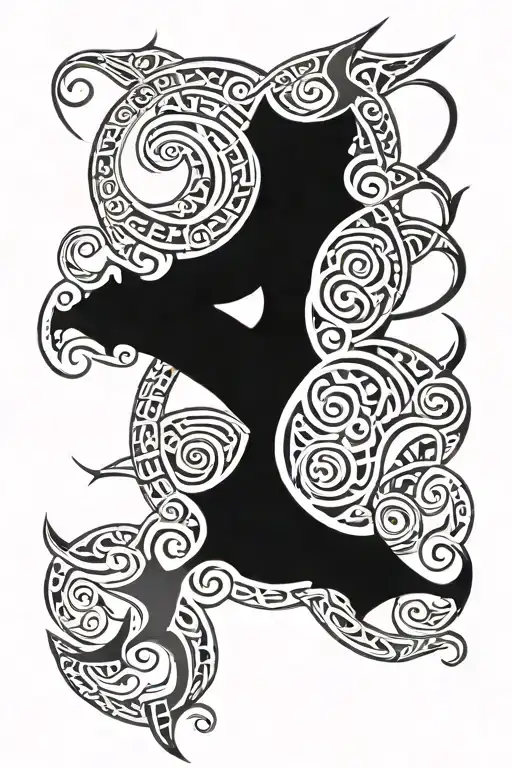 Tribal Viking symbols tattoo design idea