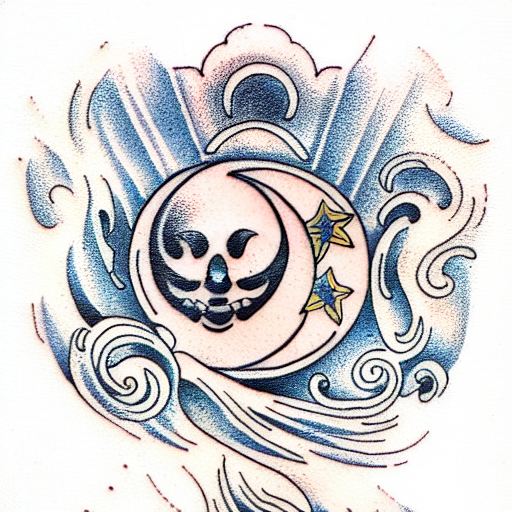 Moon tattoo design idea