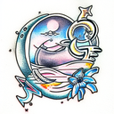 Moon tattoo design idea