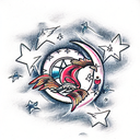 Moon tattoo design idea