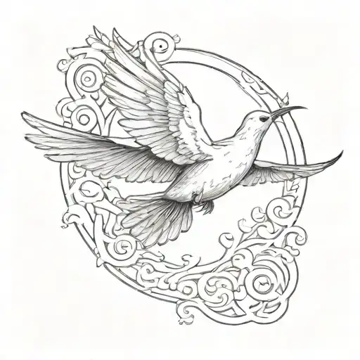 a dove and raven on either side of an empty rectangle  tattoo design idea