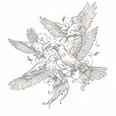 doves and ravens all fly the same  tattoo design idea