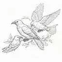 doves and ravens all fly the same  tattoo design idea