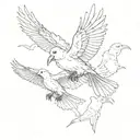 doves and ravens all fly the same  tattoo design idea