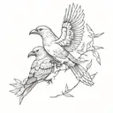 doves and ravens all fly the same  tattoo design idea