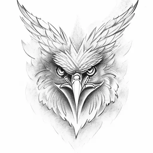 broken clock with eagle  tattoo design idea