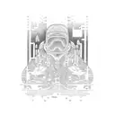 Snowmobiling adventure through a circuit maze tattoo design idea