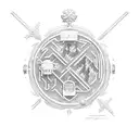 Snowmobiling adventure through a circuit maze tattoo design idea