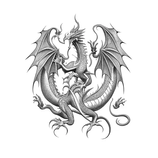 small cure dragon tattoo design idea