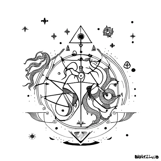 Aquarius, cancer, and Scorpio constellations  tattoo design idea