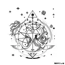 Aquarius, cancer, and Scorpio constellations  tattoo design idea