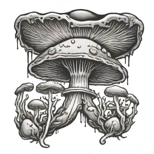 toxic mushroom tattoo design idea
