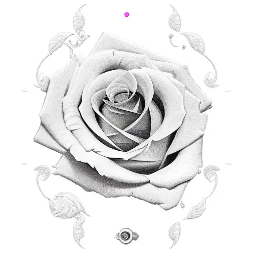 broken clock with rose and name tattoo design idea