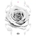 broken clock with rose and name tattoo design idea
