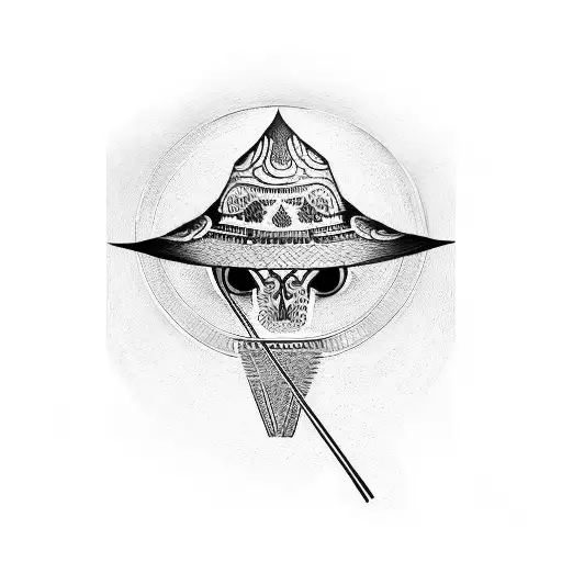 silueta con sombrero de mariachi  tattoo design idea