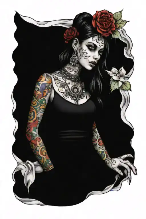 tarot , gypsy sleeve tattoo tattoo design idea