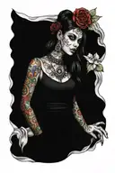 tarot , gypsy sleeve tattoo tattoo design idea