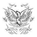 watercolor phoenix  tattoo design idea