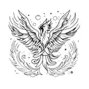 watercolor phoenix  tattoo design idea