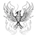 watercolor phoenix  tattoo design idea