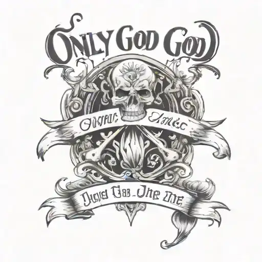 only god can judge me in script tattoo design idea