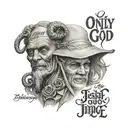 only god can judge me in script tattoo design idea