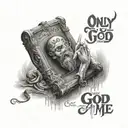 only god can judge me in script tattoo design idea