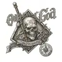 only god can judge me in script tattoo design idea