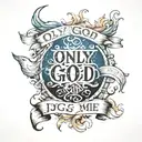 only god can judge me in script tattoo design idea