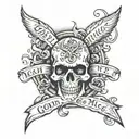 only god can judge me in script tattoo design idea