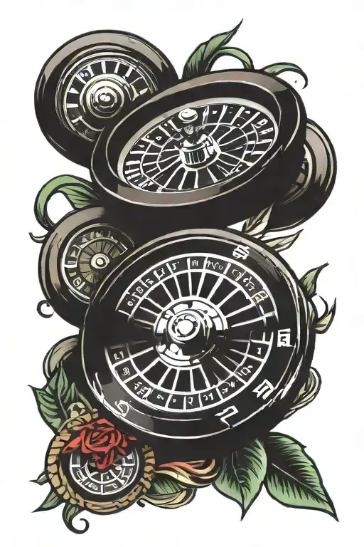 casino roulette wheel tattoo design idea