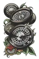 casino roulette wheel tattoo design idea