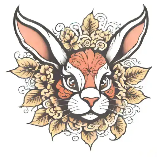 rabbit paw print tattoo design idea